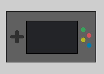 Illustration of video game screen with copy space and controls