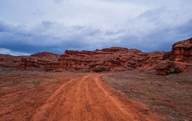 The Narman Peribacalari Fairy Chimneys in the Narman province of Erzurum,TURKEY. January 2021