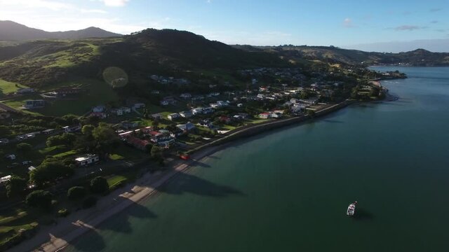 Scenic aerial view of Hokianga Harbour, New Zealand
