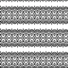 Geometric vector pattern with triangular elements. Seamless abstract ornament for wallpapers and backgrounds. Black and white patterns..
