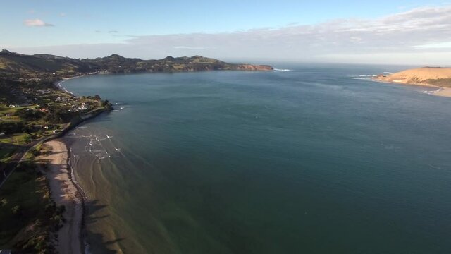 Scenic aerial view of Hokianga Harbour, New Zealand
