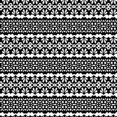 Geometric vector pattern with triangular elements. Seamless abstract ornament for wallpapers and backgrounds. Black and white patterns..