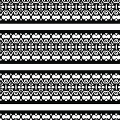 Geometric vector pattern with triangular elements. Seamless abstract ornament for wallpapers and backgrounds. Black and white patterns..