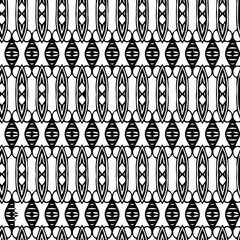 Geometric vector pattern with triangular elements. Seamless abstract ornament for wallpapers and backgrounds. Black and white patterns..