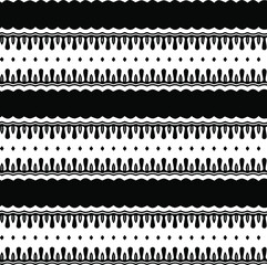 Geometric vector pattern with triangular elements. Seamless abstract ornament for wallpapers and backgrounds. Black and white patterns..