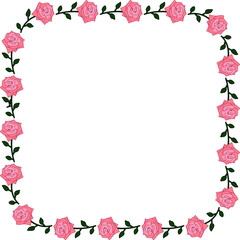 Pink floral decorative frame spring rose

