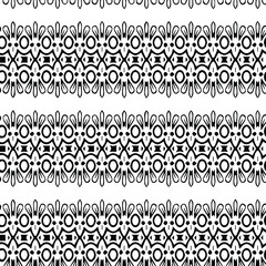 Geometric vector pattern with triangular elements. Seamless abstract ornament for wallpapers and backgrounds. Black and white patterns..