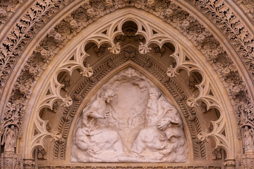 Obraz premium Detail of a building in Zagreb Croatia