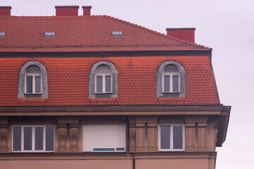 Facade of a building in Zagreb Croatia