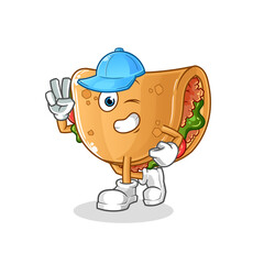 burrito young boy character. cartoon mascot vector