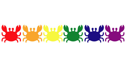 Crabs, lgbt flag colors