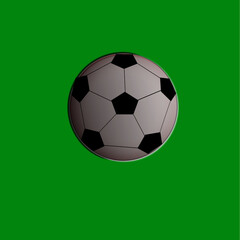 3D illustration, ball on green background.