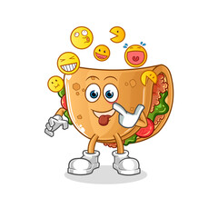 burrito laugh and mock character. cartoon mascot vector