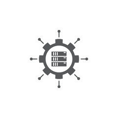 central server icon vector filled flat sign solid pictogram isolated on white symbol logo