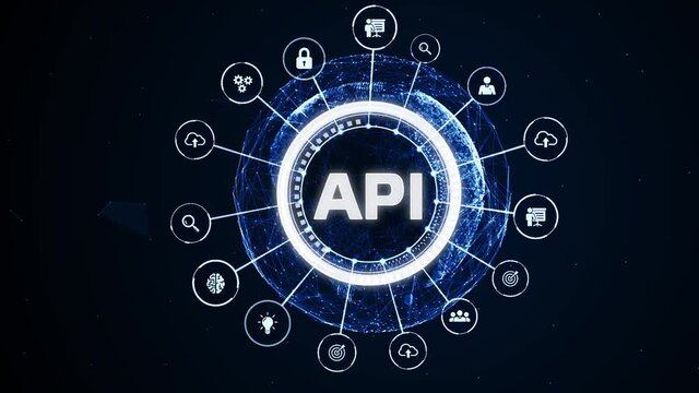 API - Application Programming Interface. Software development tool. Business, modern technology, internet and networking concept.
