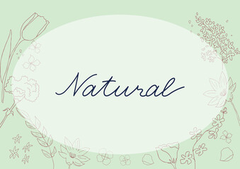 てがきのお花のフレーム