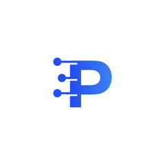 Letter p tech logo
