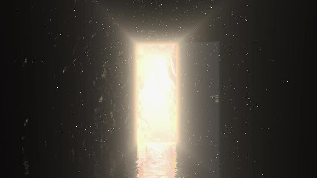 A portal to another world. The door that opens the passage to hell. Intro transition in a futuristic style.