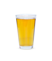 Apple juice fresh in glass. Healthy juice Isolated on white background.