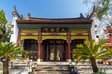 Fototapeta na wymiar Scenery of Qingchuan Pavilion Park in Hanyang, Wuhan, Hubei, China