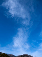 冬の青空と巻雲