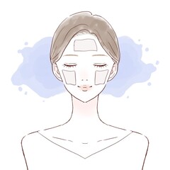 女性　スキンケア　コットン