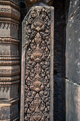 Banteay Srei Temple is an ancient temple in archaeological site in Cambodia.