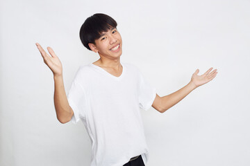 young man smiling with open arms