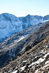 snow covered mountain peaks