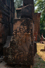 Banteay Srei Temple is an ancient temple in archaeological site in Cambodia.