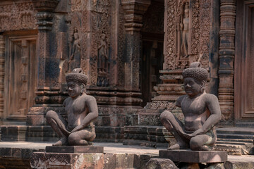 Banteay Srei Temple is an ancient temple in archaeological site in Cambodia.