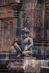 Banteay Srei Temple is an ancient temple in archaeological site in Cambodia.