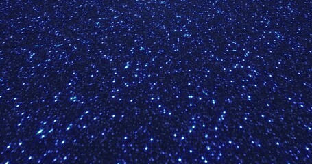Blue glitter dust background for festival, party, event. Gold glamur texture Loop animation. 3D illustration
