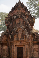 Fototapeta premium Banteay Srei Temple is an ancient temple in archaeological site in Cambodia.