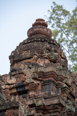 Banteay Srei Temple is an ancient temple in archaeological site in Cambodia.