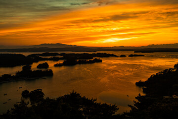 Fototapeta premium 松島 夕焼け 大高森