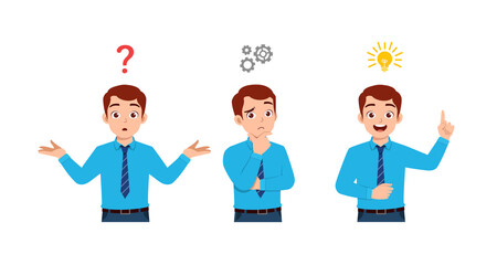 good looking man thinking and search for idea process