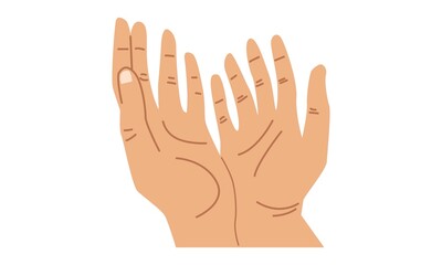 Praying Hands Vector Flat Illustration
