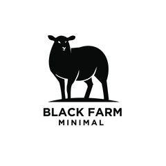 Sheep farm vintage logo icon design