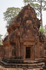 Banteay Srei Temple is an ancient temple in archaeological site in Cambodia.