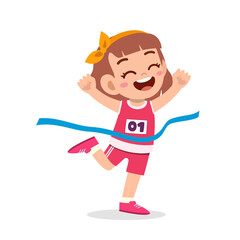 cute little girl run in marathon race and win