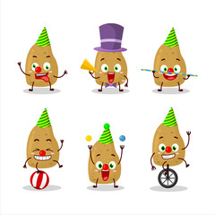 Cartoon character of potatoe with various circus shows