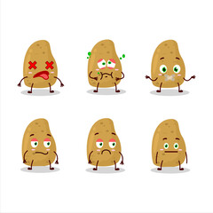 Potatoe cartoon in character with nope expression