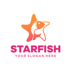 Unique fun star fish logo design