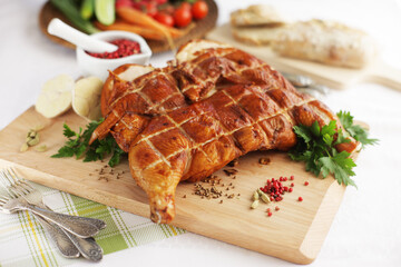 grilled meat with vegetables