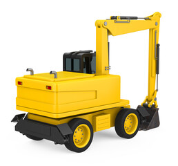 Yellow Excavator Isolated