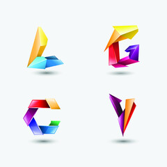 set of 3d alfabet logo vector illustration © AFahrur