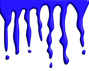 3D Dripping Blue Paint Vector