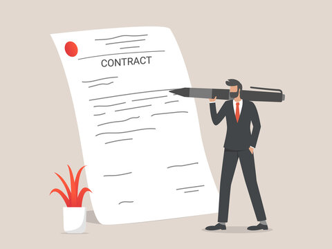 Businessman Signing Contract. Contract Agreement Concept.