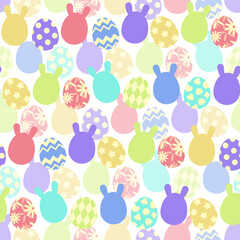 イースターエッグ　シームレスパターン　ホワイトC